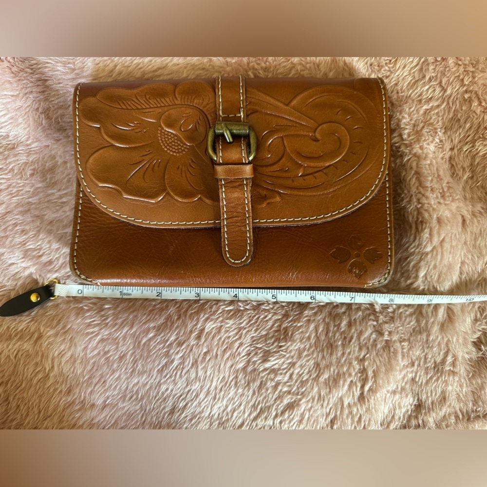 Patricia Nash “Torri” Crossbody Bag 👜 Cognac Leather — Missing Strap - Picture 12 of 15